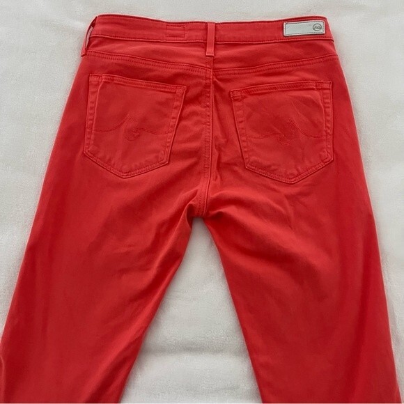 AG Adriano GoldSchmied The Prima Crop Cigarette Crop in Coral/Orange, Size 25 - Picture 9 of 14